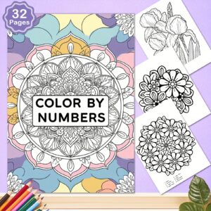 Alternative view of Adult Coloring Book - 32 Pages - Bold Mandala Color By Numbers - Mindful Art Quotes - Stress Relieving Adult Activity - Perfect For Gift Giving On Birthdays, Holidays & Special Occasions