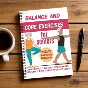 Alternative view of 1pc 35-Page A5 Yoga Plan Book | Balance and Core Exercises for Seniors - 28 Day Fat Burn Program, Low-Impact Guided Workouts for Rapid Weight Loss, Spiral-Bound Exercise Book with Cartoon Illustrations of Senior, Paper