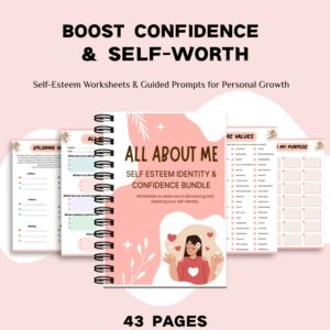 [Confidence Journal] All About Me Self-Esteem & Confidence Workbook | Guided Journal with Planner Pages for Self-Worth, Identity, Personal Growth & Positive Mindset