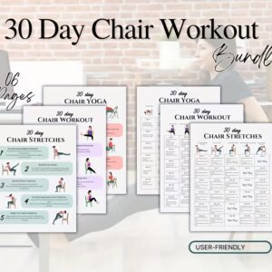 Chair Yoga Practice Set for Seniors and Beginners, Fitness Guide for Elderly, Ideal for Home, Bedroom, Kitchen, Living Room, Hotel, Cafe, and Office Decor, Health Gift for Loved Ones and Friends, 8.0x11.0 Inches, Detailed Exercise Instructions