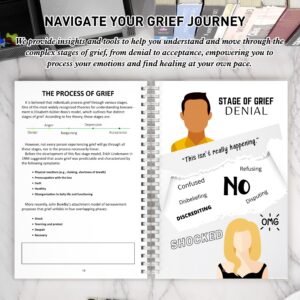 Healing Grief and Loss Workbook: Comprehensive Spiral-Bound Journal for Adults - Coping with Loss & Finding Peace After Heartbreak - Floral Design, Paper Material, Daily Reflection Sections