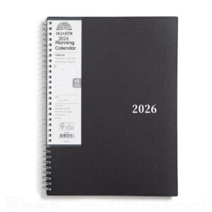 Professional Organizer Suitable for Business, Office - 1pc 2026 Weekly & Monthly Planner Calendar - Large Print Laminated Tab Binder - Flexible Wirebound Cover with Storage Pocket - 2026 Calendar Year