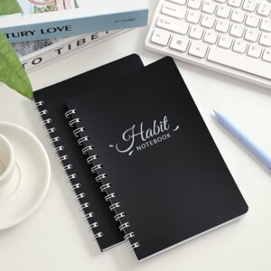 Alternative view of A5 Habit Notebook With Black PVC Cover Daily Habit Plan Check-in Planner Boost Productivity 96 Pages Undated Daily Weekly Monthly Planning For Student Effective Goal Setting And Achievement Journal