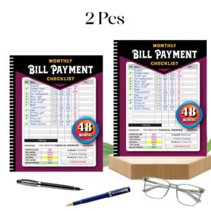 Alternative view of Monthly Bill Payment Statistics Plan List, 48 Months, Organizer Of Household And Financial Management, Household Expenditure List, Debt Management & Savings Goals - Portable Bookkeeping Organizer