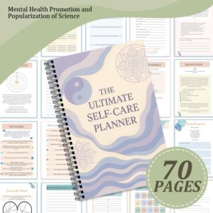 A 70-page Self-Care & Stress Management Guide with a simple purple floral and circular design. Suitable for use in stress management, self-care guides, sleep and relaxation, healthy coping skills, and nighttime protocols.