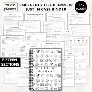 Emergency Survival Planning Kit: Ultimate Legacy Workbook with 15+ Sections (145 Pages) - Spiral Bound Funeral Arrangements & Estate Planning Organizer, Final Wishes Planner with Checklists, Templates & Organizational Tools for Adults, End-of-Life Care, Will Creation & Legacy Gifts - Durable Paper Planner for Home or Office Use, Including Daily Schedule, Meeting Minutes, Time Management Tools, and Professional Layout, Endoflife Care, Planner Organizer For Women, Calendar Planner Book