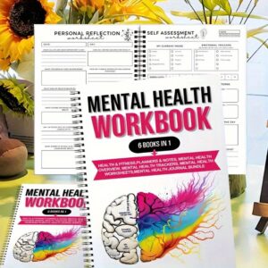 Mental Health Journal & Workbook with Mood Tracker - Self-Care Diary, Relaxation Guide & Patience Exercises - Undated Planner for,, for school, Gift, Daily Emotional Wellness Book