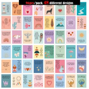 Party Pack, 96pcs Motivational Affirmation Cards: 48 Styles, 2 Each, Inspirational Gifts for Friends & Self