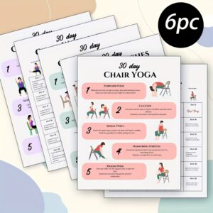Alternative view of Chair Yoga Practice Set for Seniors and Beginners, Fitness Guide for Elderly, Ideal for Home, Bedroom, Kitchen, Living Room, Hotel, Cafe, and Office Decor, Health Gift for Loved Ones and Friends, 8.0x11.0 Inches, Detailed Exercise Instructions