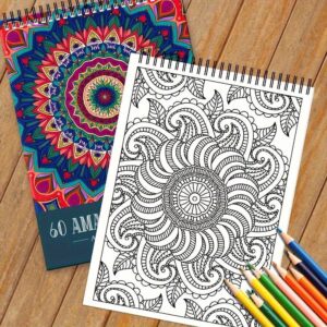 Alternative view of Mandala Adult Coloring Book for Relax & Mindfulness - 60 Intricate Patterns with Symmetrical Designs, 11.4x8.26 Inches - Perfect Gift for Mother's Day, Father's Day, Birthdays, Graduation, Friends & Colleagues, Coloring Book for Adults