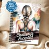 1pc Challenge Accepted Weight Loss Plan & Fitness Journal | Daily Workout Schedule, Goal Tracker & Progress Organizer for Home Use, Outdoor Walking, Body Toning, Diet Monitor & Goal-Setting Plan, Paper Material, Spiral Bound