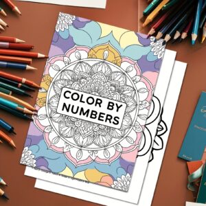Adult Coloring Book - 32 Pages - Bold Mandala Color By Numbers - Mindful Art Quotes - Stress Relieving Adult Activity - Perfect For Gift Giving On Birthdays, Holidays & Special Occasions