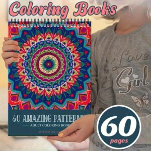 Mandala Adult Coloring Book for Relax & Mindfulness - 60 Intricate Patterns with Symmetrical Designs, 11.4x8.26 Inches - Perfect Gift for Mother's Day, Father's Day, Birthdays, Graduation, Friends & Colleagues, Coloring Book for Adults