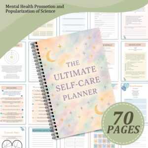 1 Self-Care & Stress Management Guide with a dreamy starry sky watercolor background. Suitable for use in stress management, self-care guide, sleep & relaxation, healthy coping skills, nightmare protocol, and other scenarios. 70 pages