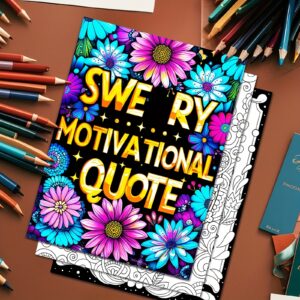 Adult Coloring Book Inspirational Mindful Art Quotes For Relax And Relaxation Activity, Stress Relieving Adult Activity Book For Calming And Self-Care, Perfect For Gift Giving On Birthdays, Holidays & Special Occasions