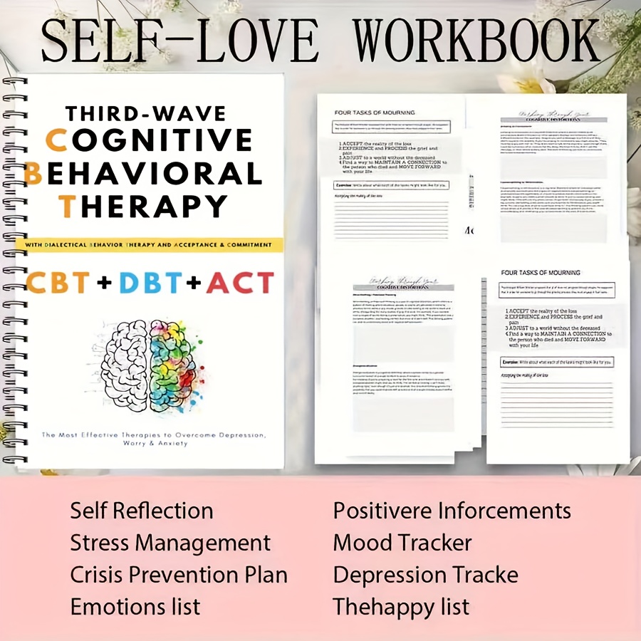 CBT DBT ACT Adult Mental Health Relaxation Notebook: 5-in-1 - Cognitive Behavioral Relax, Dialectical Behavior Techniques, Coping with Loss Exercises, Spiral Bound for Daily Use & Back-to-School Gift, Professional Design, Emotional Healing, Structured Practice, High-Quality Paper, Self-Help Book, Perfect Gift Choice - Image 9