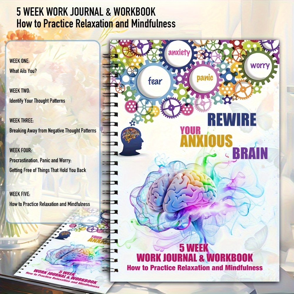 Anxiety Relief Diary & Workbook: 5-Week Plan to Rewire Anxious Brain, Stop Worrying, Practice Relaxation & Mindfulness - Adult Edition with Colorful Spiral Binding, Undated Daily Planner, Short-Sized Layout & Mindfulness Exercises for & Mental Health Management, Abstract Art Cover, Durable Binding, Highquality Printing, Selfhelp - Image 6