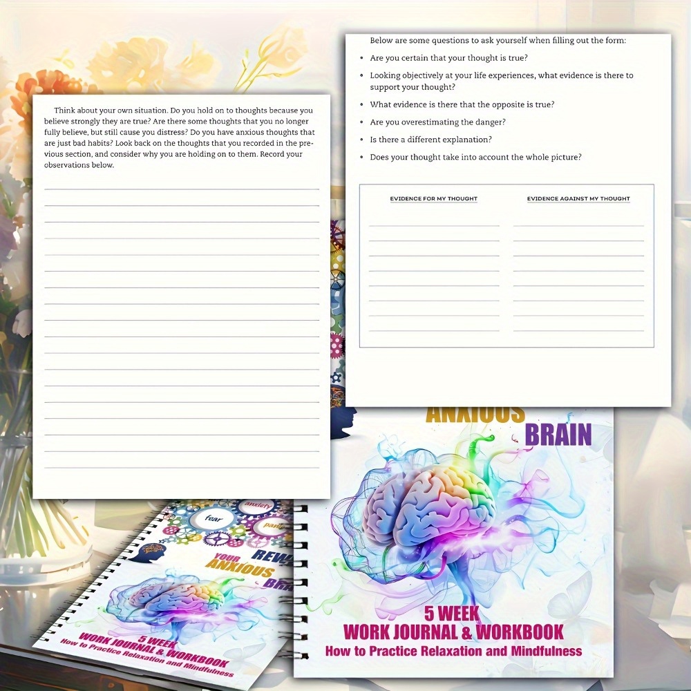 Anxiety Relief Diary & Workbook: 5-Week Plan to Rewire Anxious Brain, Stop Worrying, Practice Relaxation & Mindfulness - Adult Edition with Colorful Spiral Binding, Undated Daily Planner, Short-Sized Layout & Mindfulness Exercises for & Mental Health Management, Abstract Art Cover, Durable Binding, Highquality Printing, Selfhelp - Image 7