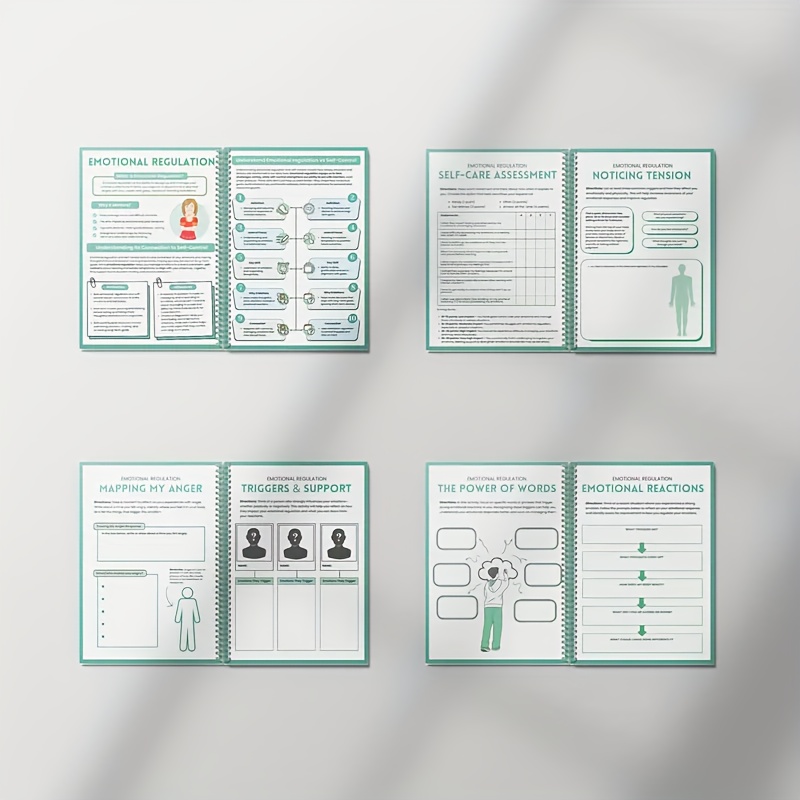 Emotion Regulation, Comprehensive Emotional Management Workbook Set, Therapeutic Practice Sheets, Self-Regulation, Calming Corner, Nervous System Regulation, Calming Techniques, Emotion Regulation Tools, Structured Practice Sheets, Guided Activities - Image 3
