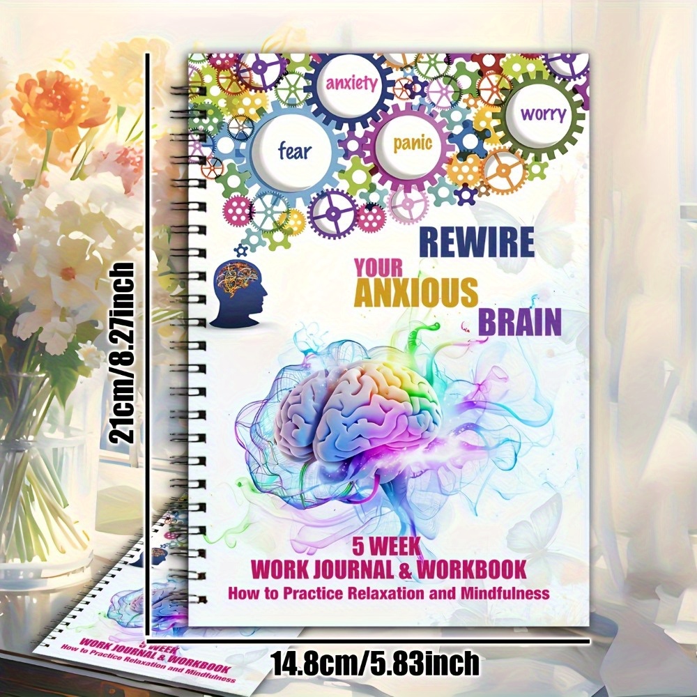 Anxiety Relief Diary & Workbook: 5-Week Plan to Rewire Anxious Brain, Stop Worrying, Practice Relaxation & Mindfulness - Adult Edition with Colorful Spiral Binding, Undated Daily Planner, Short-Sized Layout & Mindfulness Exercises for & Mental Health Management, Abstract Art Cover, Durable Binding, Highquality Printing, Selfhelp - Image 3