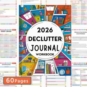 Declutter Journal Workbook 60-Page Practical Logbook for Thoughtful Yearly Planning, Easily Organize Your Living Space, Perfect Christmas Gift for Yourself