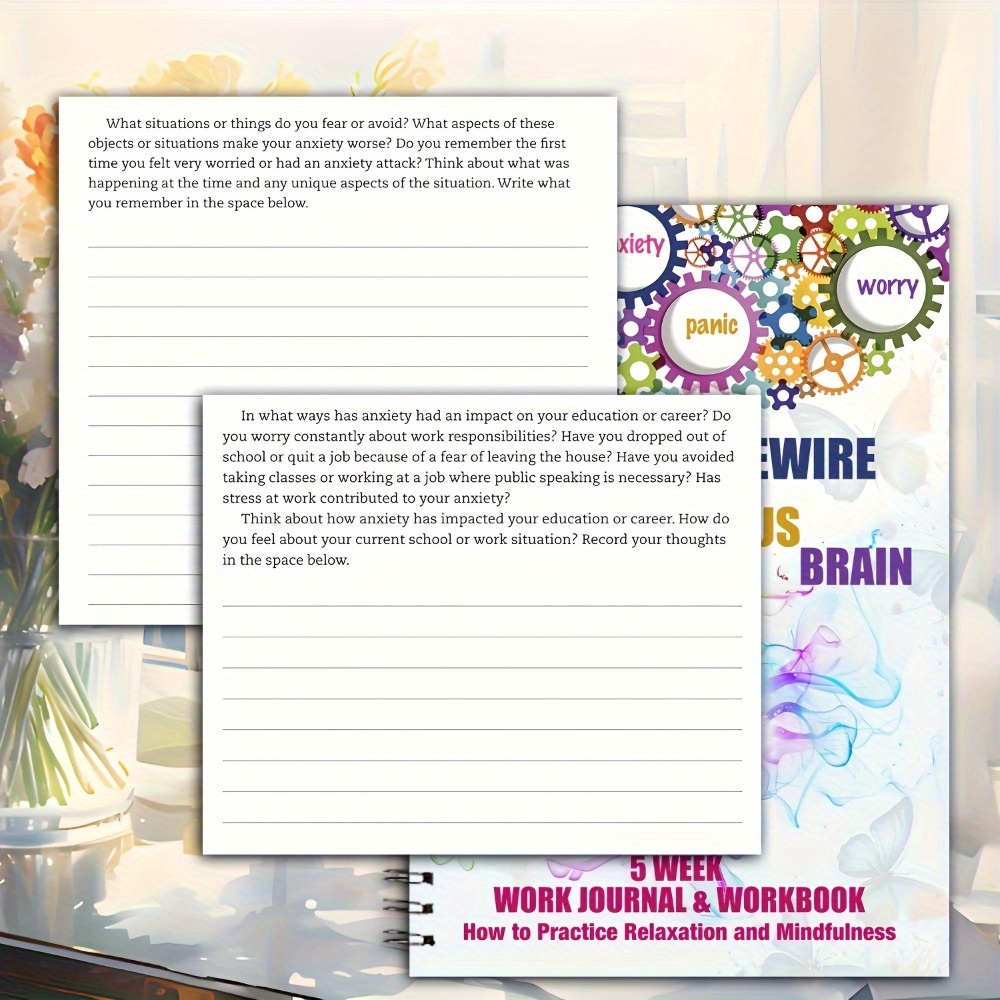 Anxiety Relief Diary & Workbook: 5-Week Plan to Rewire Anxious Brain, Stop Worrying, Practice Relaxation & Mindfulness - Adult Edition with Colorful Spiral Binding, Undated Daily Planner, Short-Sized Layout & Mindfulness Exercises for & Mental Health Management, Abstract Art Cover, Durable Binding, Highquality Printing, Selfhelp - Image 2