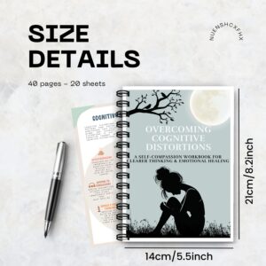 Alternative view of Cognitive Distortion Workbook Self-Compassion Anxiety Management Relax Spiral Bound Cognitive Notebook Mental Health Emotional Wellness Reframing Exercises Premium Paper Spiritual Design Spiral Coil
